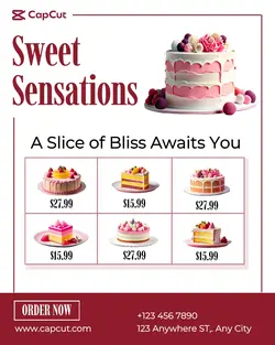 Sweet Cake Menu Instagram Portrait