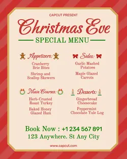 Christmas Eve Special Food And Beverage Menu