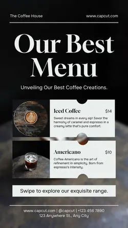 Our Best Seller Menu Coffe Shop Promotion Instagram Story
