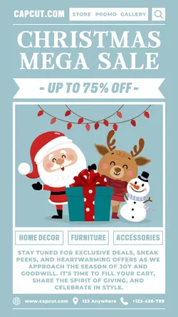 Christmas Mega Sale Poster Promotion Insta Story