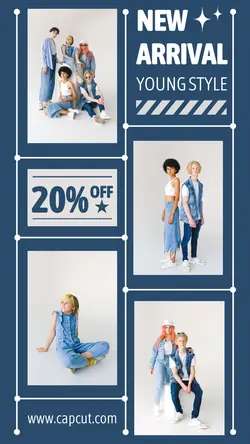 Fashion New Arrival Young Instagram Story Blue White