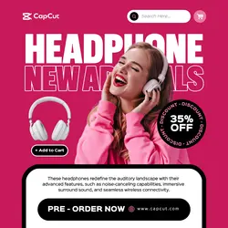 Headphone New Arrivals Instagram Post