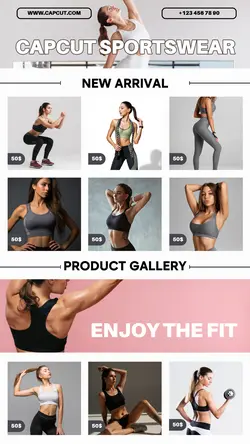 Women's sportswear industry fashion template design for Instagram story business promotion needs