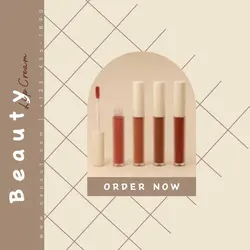 Brown Minimalist Beauty Lip Cream Instagram Post