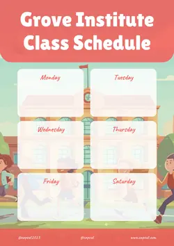 Non-Marketing Class Schedule Red Illustration