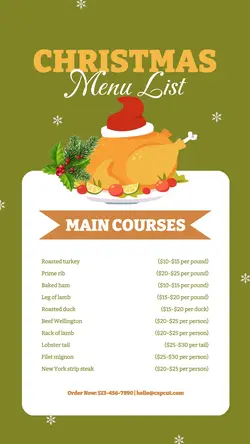 Christmas Menu List Tiktok Post