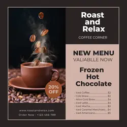 Coffee Menu Instagram post