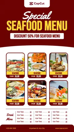 Seafood Special Discount Promotion Flyer