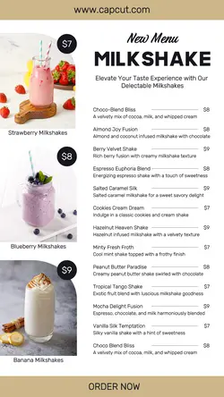 Milkshake Menu Display Product Instagram Story