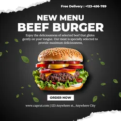 Food and Beverage beef burgers  insta post
