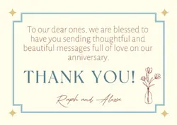 Non Marketing - Personal Sharing Cards - Anniversary Thank You Message - Retro