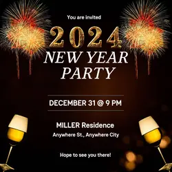 New Year Party Invitation Instagram post