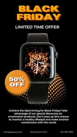 Black Friday Dark Yellow Orange Gadget Smartwatch Promotion TikTok
