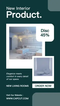 Green White Modern New Interior Product Instagram Story