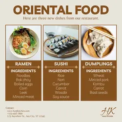 Oriental Menu Instagram post