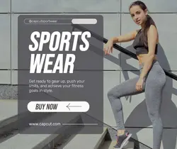 Gray Modern Sport Wear Facebook Post
