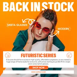 Modern Back In Stock Glasses Instagram Post