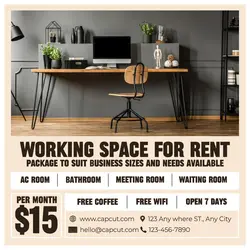 Business Working Space for Rent Instagram Post