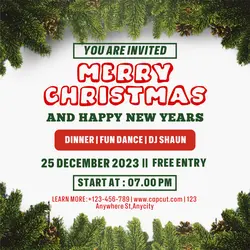 Merry Christmas And Happy New Years Display Story 