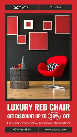 Luxury Red Chair Promotion Instagram Story