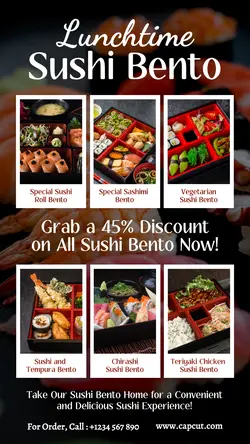 Food & Beverage Sushi Bento Instagram Story