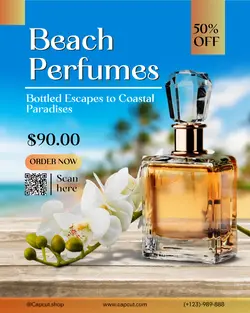 beach perfume promotion instagram post