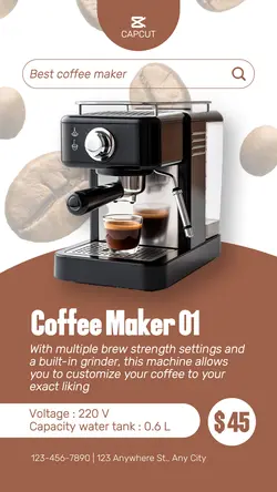 Household Coffee Maker Description Instagram Story