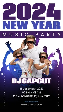 New Year Music Party Instagram Story