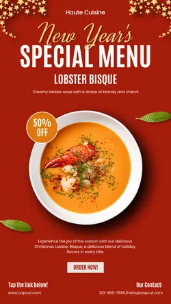 New Years Special Menu Instagram Story