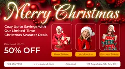 Christmas Sweater Deals Promotion Facebook Ad