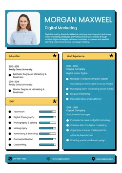 Business Resume Digital Marketing