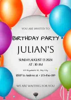 Non-marketing Birthday Party Invitation