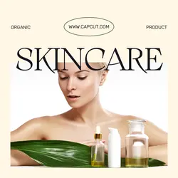 Beauty Organic Skincare Product Instagram Post Beige Minimalist