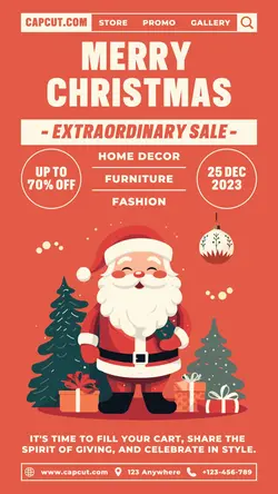 Christmas Extra Sale Poster Promotion TikTok Post