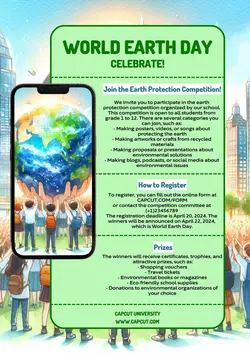 Non-Marketing Campus Event Activity World Earth Day Competition Poster