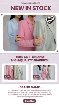 Fashion New in Stock Instagram Story