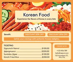 Korean Food Menu for Restaurant