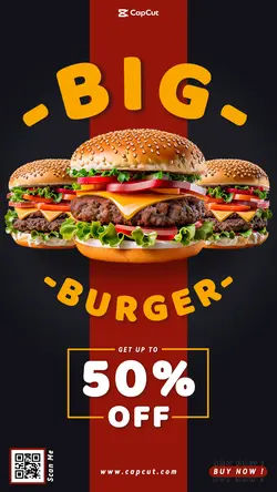 Food Promotions Big Burger Black and Red