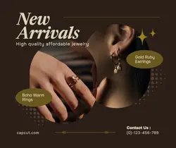 Fashion Gold Jewelry Product Display Facebook Post