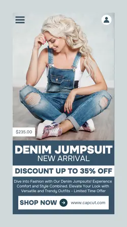 Fashion Denim Jumpsuit Sale Promotion
