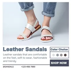 Leather Sandals Display Promotion Template For Instagram Post