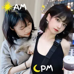 AM VS PM Daily Vlog Youtube Thumbnail 1:1