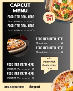 ready-to-eat food menu for simple Instagram portrait promotions