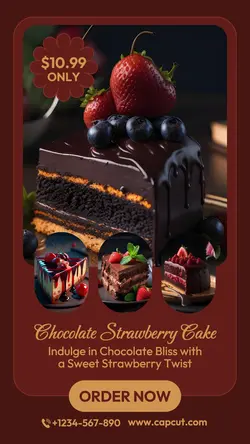 Food and Beverage Chocolate Strawberry Cake