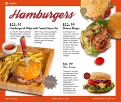 Food Hamburger Menu Retro
