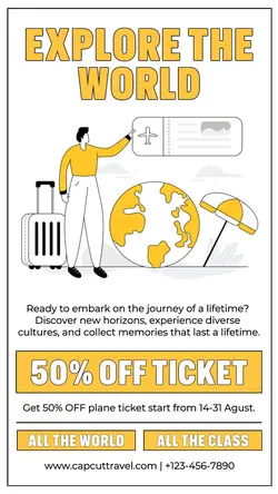 Plane Ticket Promotion Instagram Story