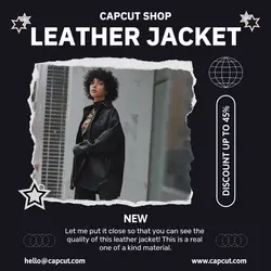 Fashion Leather Jacket Product Inatagram Post  