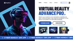 Modern UI Virtual Reality Cyber Monday Sale Website
