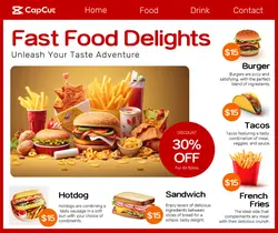 Fast Food Menu Promotion Facebook Post