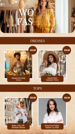 Women Fashion Pricelist - Instagram Story